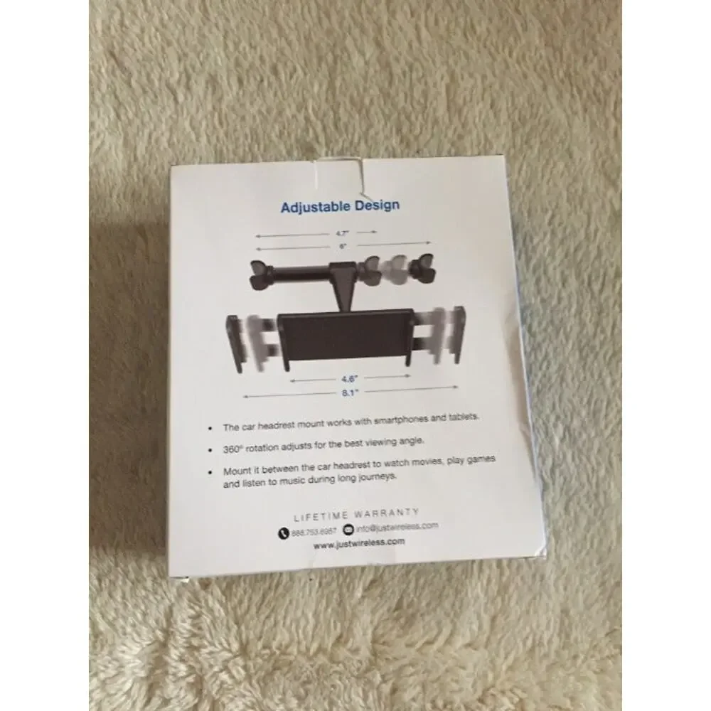 Just Wireless Car Headrest Mount - Black